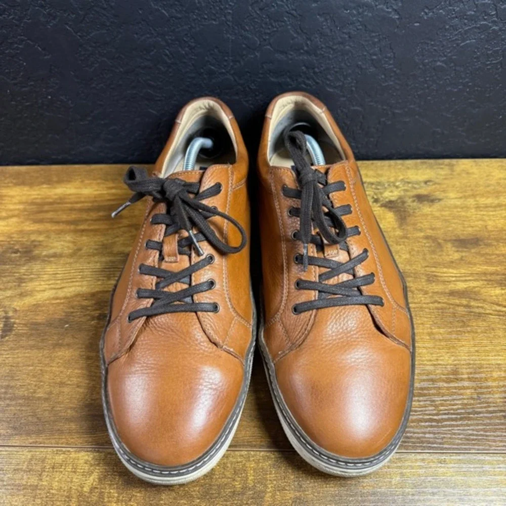 Johnston & Murphy J&M 1850 Prentiss 25-3210 Tan‎ Leather Sneakers Mens Size 12M